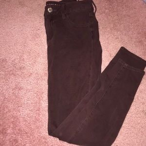 american eagle burgundy skinny jeans